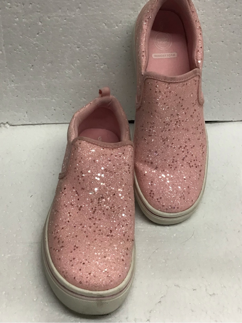 Women’s Pink Glitter Slip-On Shoes